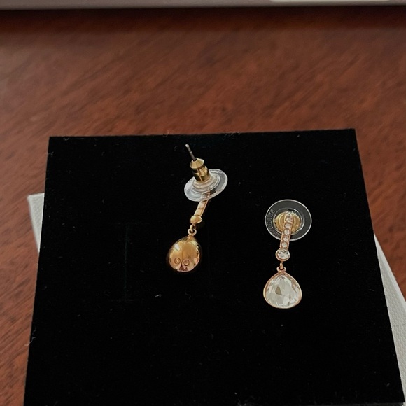 Swarovski Rose Gold Pearl Drop Studs - Picture 2 of 2